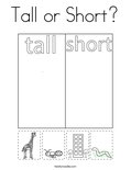 Tall or Short Worksheet - Twisty Noodle