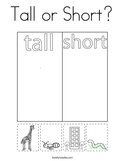 Tall or Short Coloring Page
