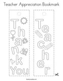 Teacher Appreciation Bookmark Coloring Page