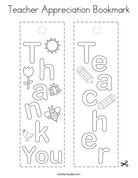 Teacher Appreciation Bookmark Coloring Page