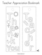Teacher Appreciation Bookmark Coloring Page