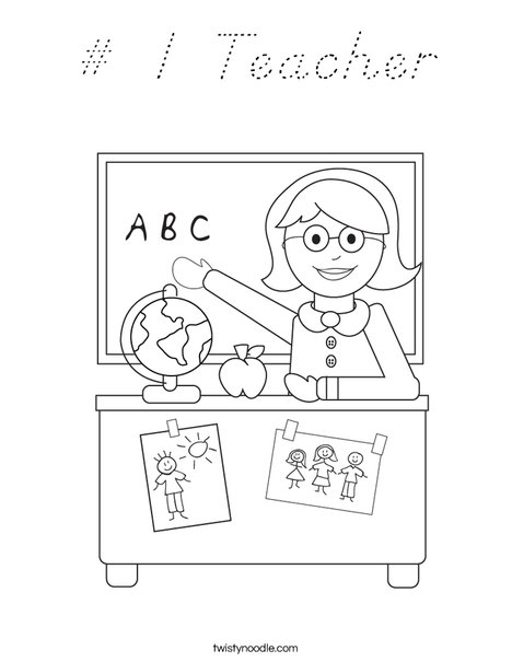 Teacher Sitting Coloring Page