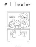 # 1 Teacher Coloring Page
