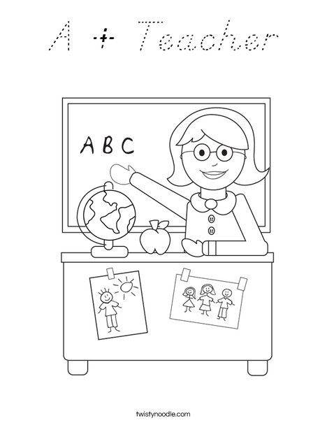 Teacher Sitting Coloring Page