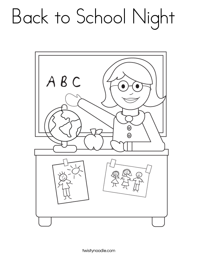 Back to School Night   Coloring Page