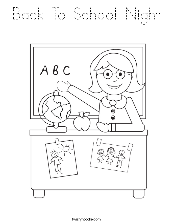 Back To School Night Coloring Page
