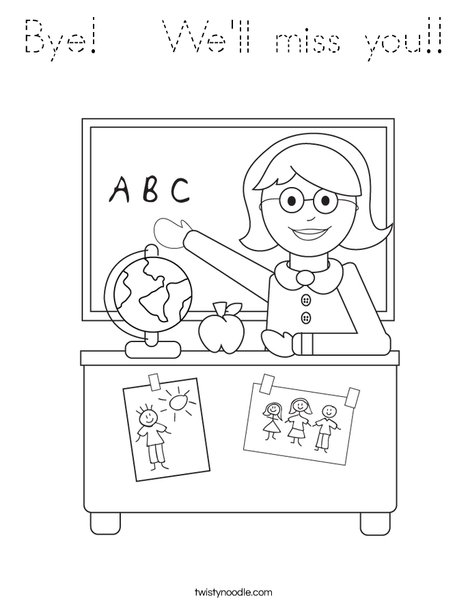 Teacher Sitting Coloring Page