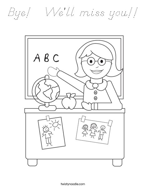 Teacher Sitting Coloring Page