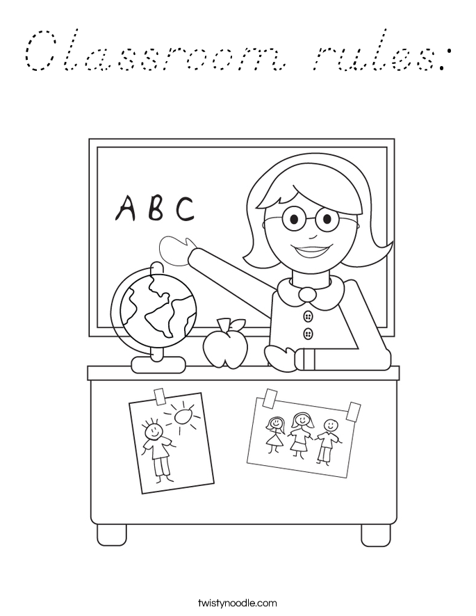Classroom rules: Coloring Page