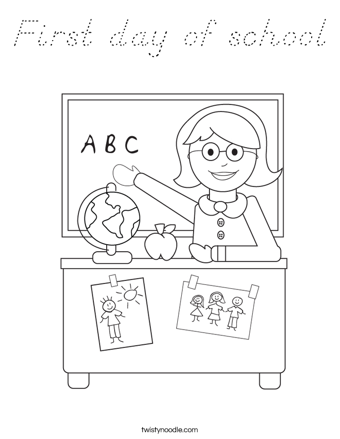 First day of school Coloring Page