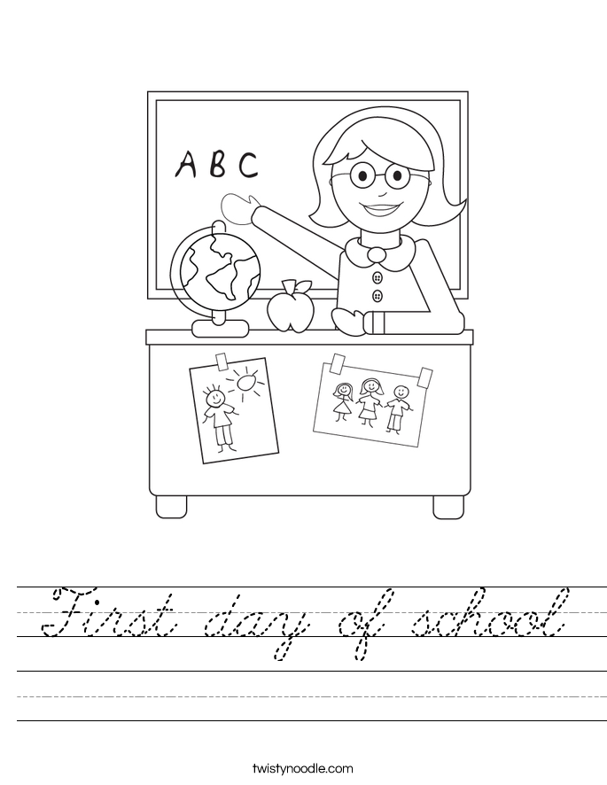 First day of school Worksheet