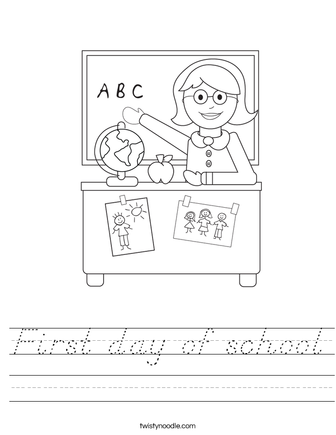 First day of school Worksheet