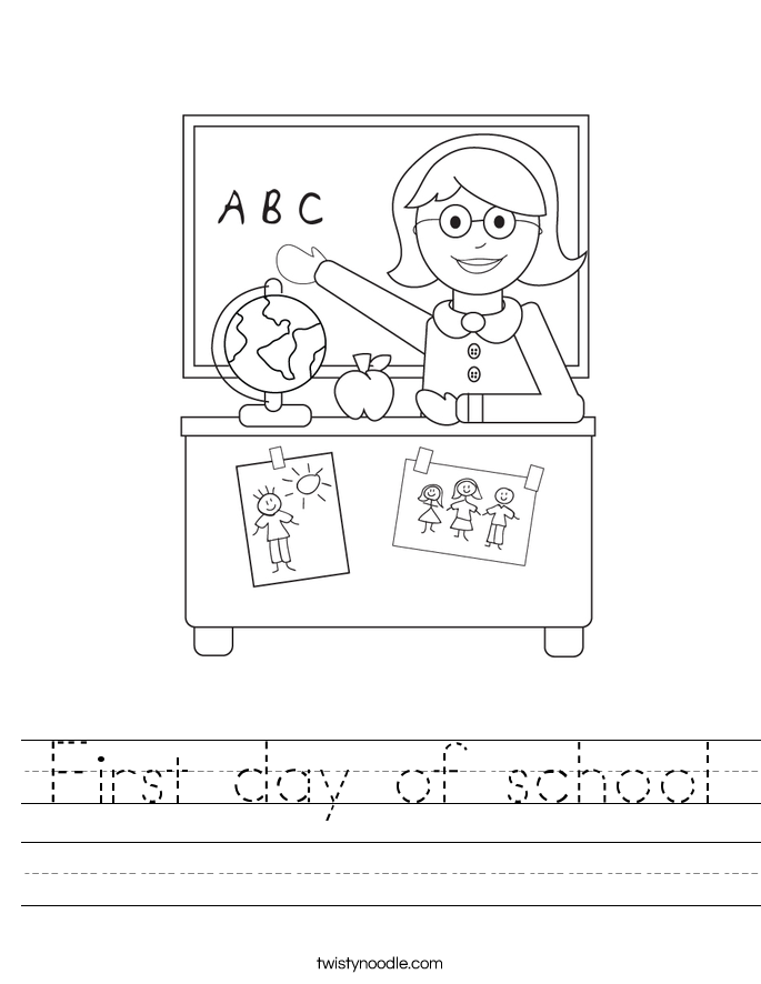 First day of school Worksheet