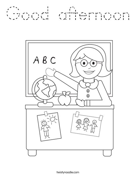 Teacher Sitting Coloring Page