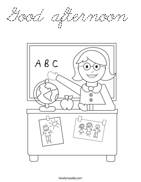 Teacher Sitting Coloring Page