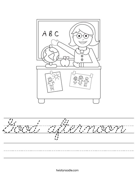 Teacher Sitting Worksheet