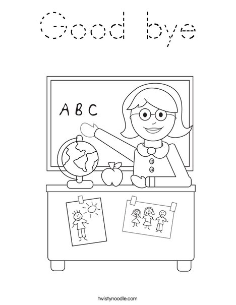 Teacher Sitting Coloring Page
