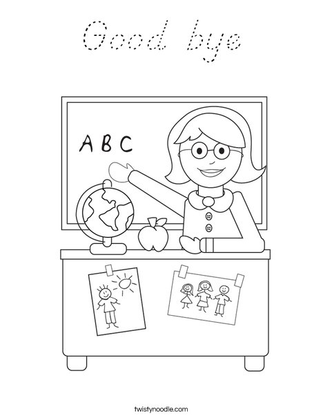 Teacher Sitting Coloring Page