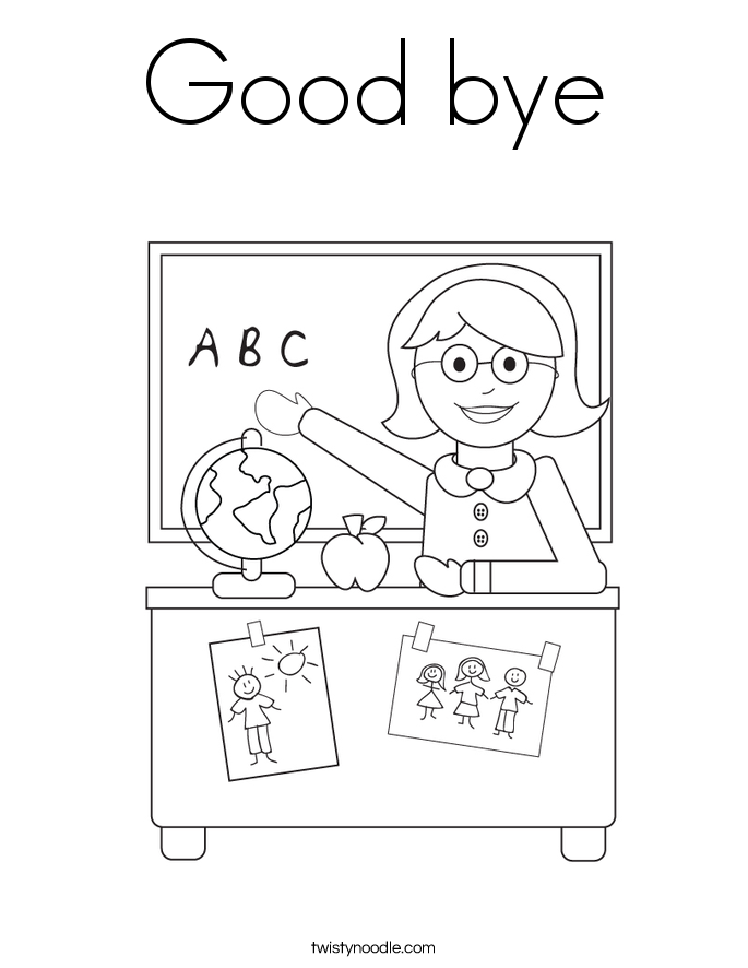 Good bye Coloring Page