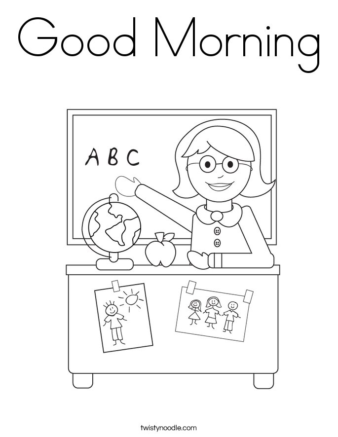 Good Morning Coloring Page - Twisty Noodle