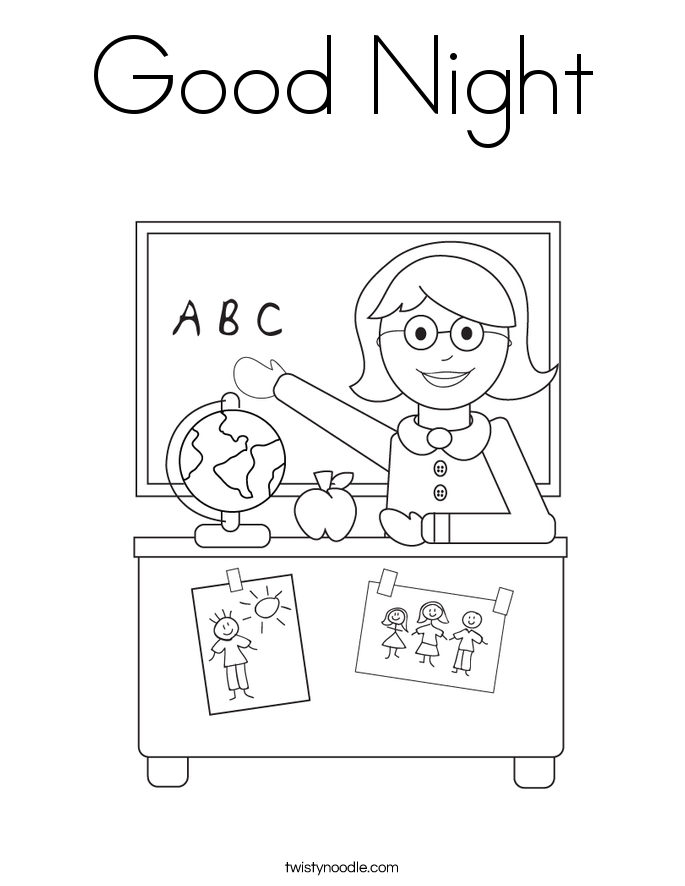 Good Night Coloring Page