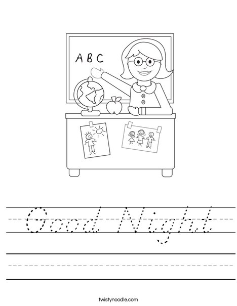 Teacher Sitting Worksheet