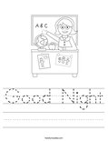 Good Night Worksheet