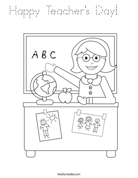 Teacher Sitting Coloring Page