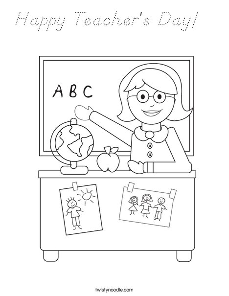 Teacher Sitting Coloring Page