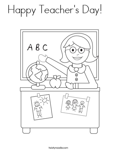 Teacher Sitting Coloring Page
