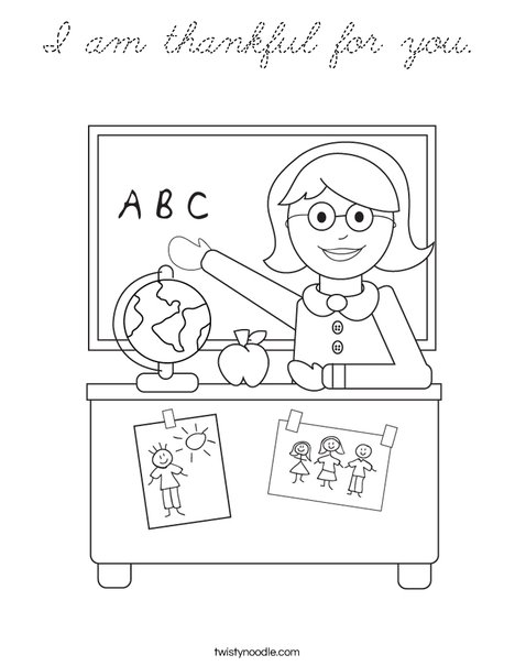 Teacher Sitting Coloring Page
