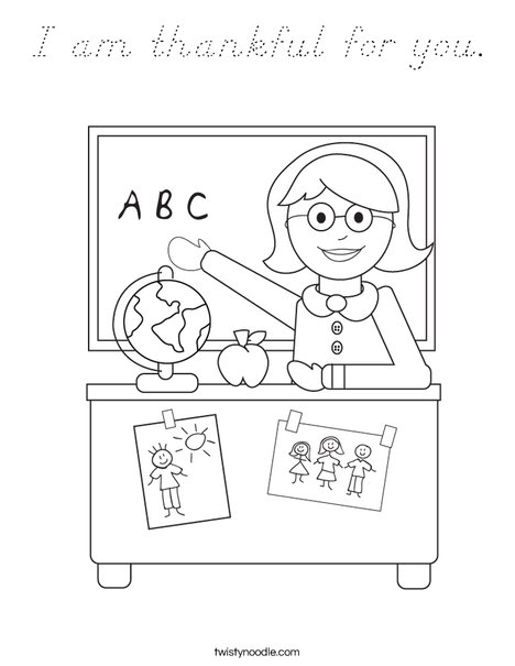 Teacher Sitting Coloring Page