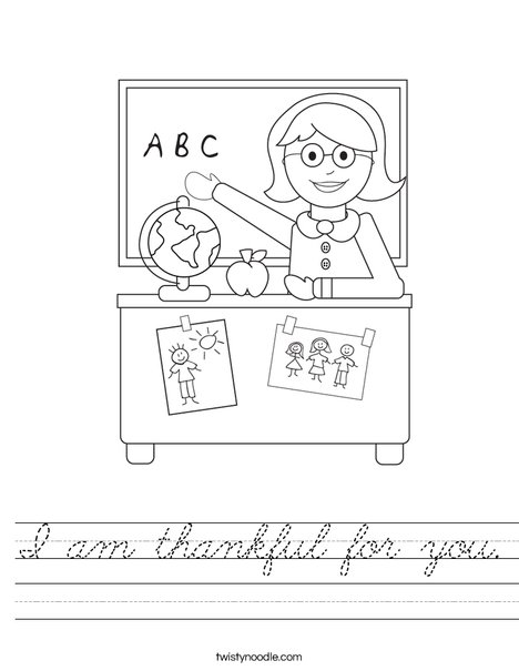Teacher Sitting Worksheet