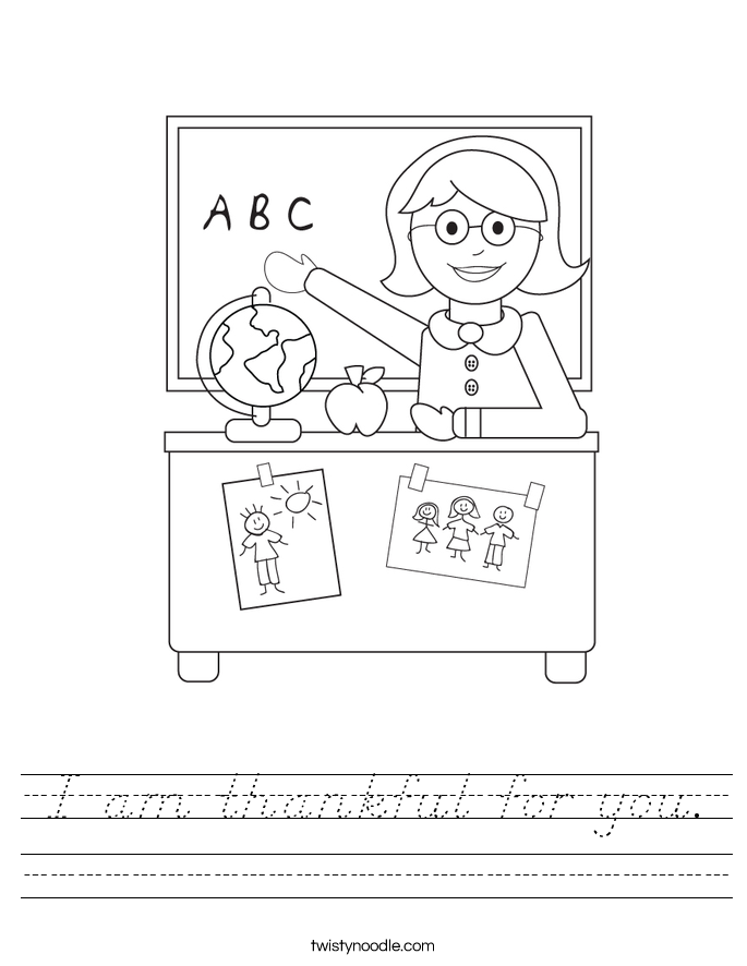 I am thankful for you. Worksheet