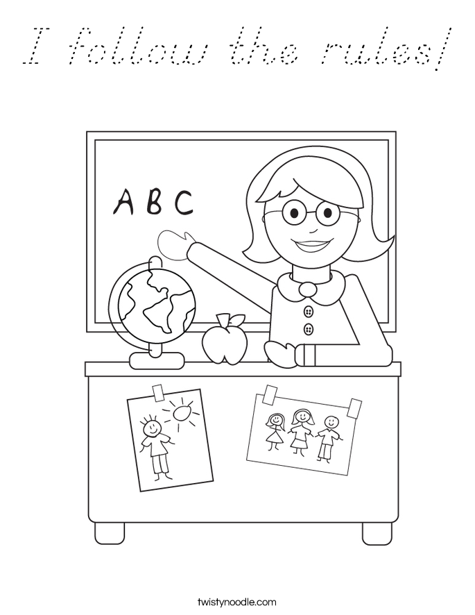 I follow the rules! Coloring Page