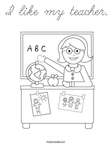 Teacher Sitting Coloring Page