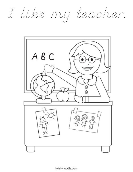 Teacher Sitting Coloring Page