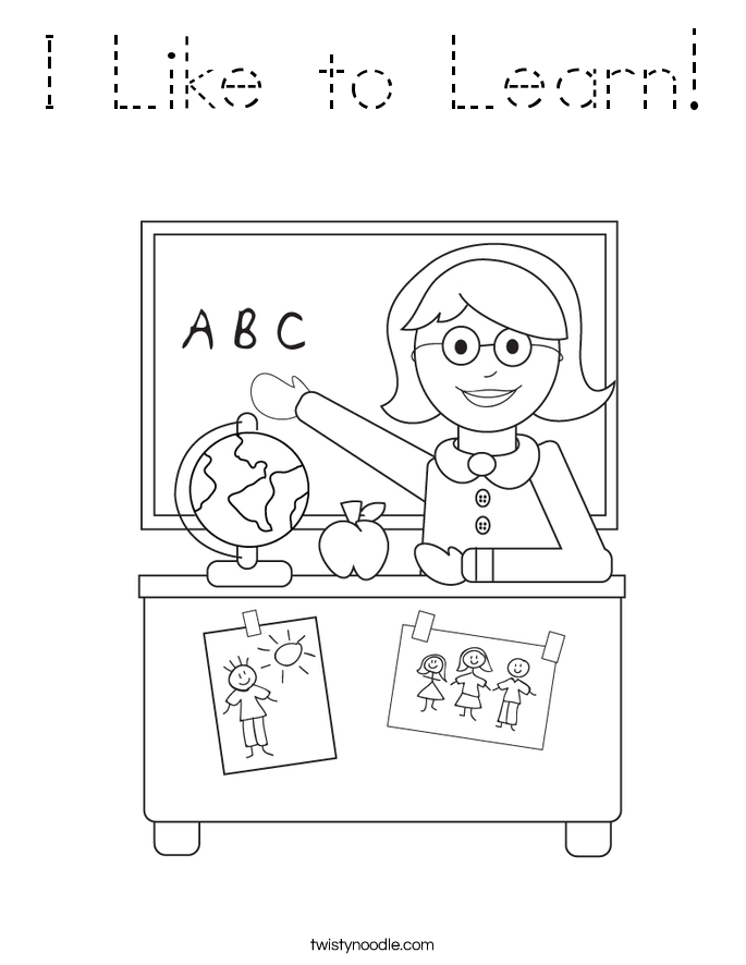 I Like to Learn! Coloring Page