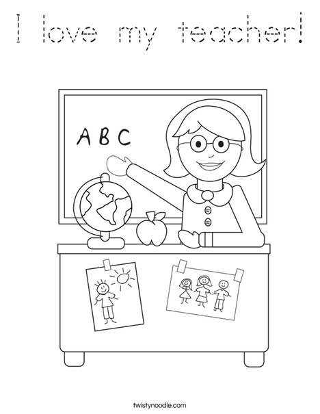 Teacher Sitting Coloring Page