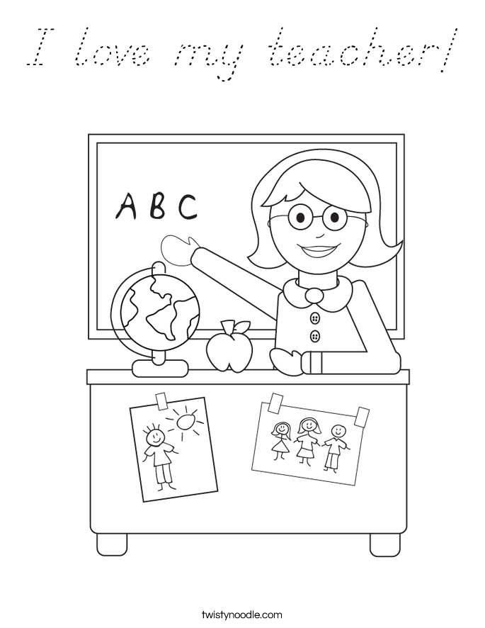 I love my teacher! Coloring Page