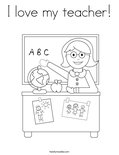 I love my teacher! Coloring Page