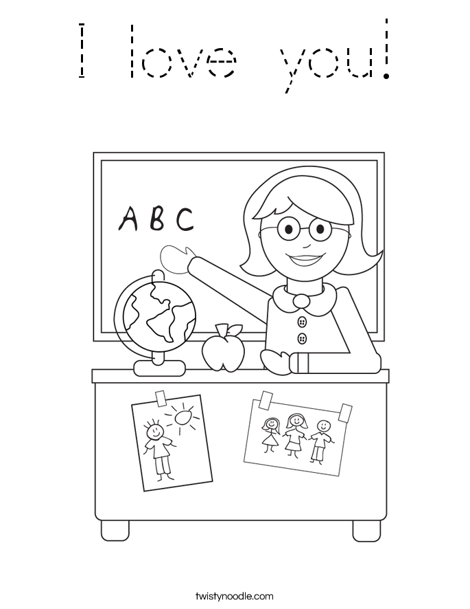 I love you! Coloring Page