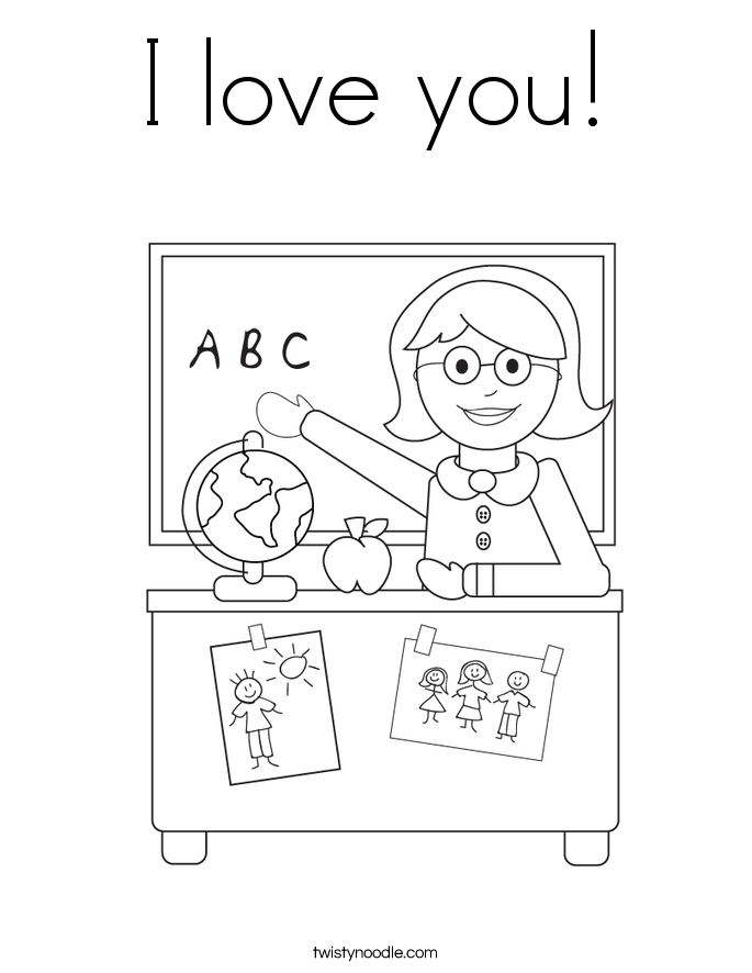 I love you! Coloring Page