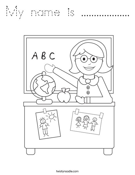 Teacher Sitting Coloring Page