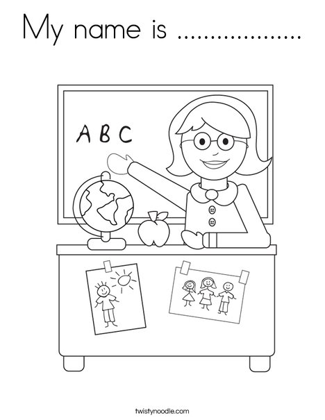 Teacher Sitting Coloring Page