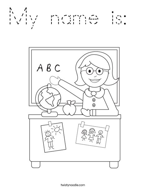 Teacher Sitting Coloring Page