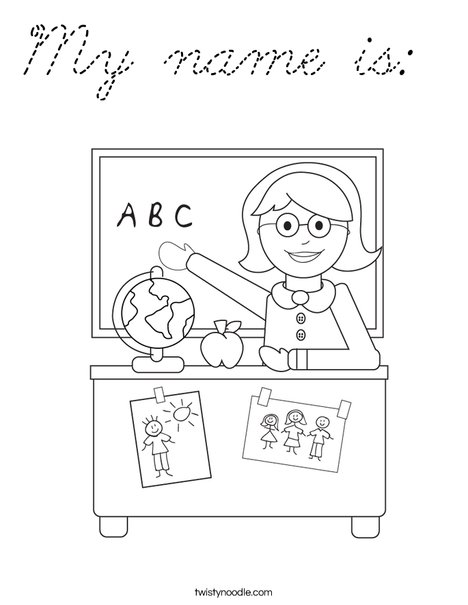 Teacher Sitting Coloring Page