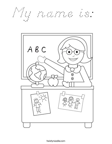 Teacher Sitting Coloring Page