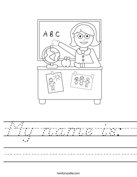 Teacher Sitting Worksheet