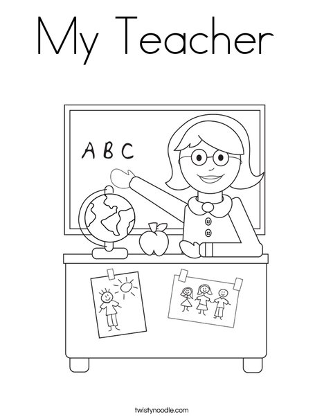 Teacher Sitting Coloring Page